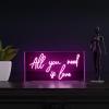 JONATHAN Y NEN1011A All You Need is Love 23.63″ X 11.75″ Contemporary Glam Acrylic Box USB Operated LED Neon Light, Pink