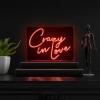 JONATHAN Y NEN1012A Crazy in Love 14″ X 10″ Contemporary Glam Acrylic Box USB Operated LED Neon Light, Red