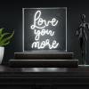 JONATHAN Y NEN1015A Love You More 15″ Square Contemporary Glam Acrylic Box USB Operated LED Neon Light, White