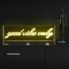 JONATHAN Y NEN1019A Good Vibes Only 20″ X 6″ Contemporary Glam Acrylic Box USB Operated LED Neon Light, Yellow