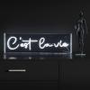 JONATHAN Y NEN1021A C’est La Vie 20″ X 6″ Contemporary Glam Acrylic Box USB Operated LED Neon Light, White