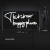 JONATHAN Y NEN1026A This is Your Happy Place 19.6″ X 10.1″ Contemporary Glam Acrylic Box USB Operated LED Neon Light, White