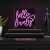 JONATHAN Y NEN1035A Hello Lovely 10″ Square Contemporary Glam Acrylic Box USB Operated LED Neon Light, Pink
