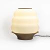 JONATHAN Y USA1001B 3D Printed Dimmable LED Table Lamp Honey Pot 12″ Minimalist Classic Plant-Based PLA for Living Room, Dorm, Home, Office (LED Bulb Included), White/Black(White/Brown)