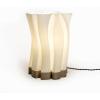 JONATHAN Y USA1002B 3D Printed Dimmable LED Table Lamp Flame 13.5″ Modern Bohemian Plant-Based PLA for Living Room, Dorm, Home, Office (LED Bulb Included), White/Black(White/Brown)