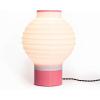 JONATHAN Y USA1003B 3D Printed Dimmable LED Table Lamp Asian Lantern 15″ Vintage Traditional Plant-Based PLA for Living Room, Dorm, Home, Office (LED Bulb Included), White/Blue(White/Hot Pink)