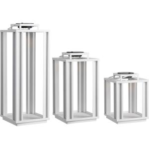 JONATHAN Y JYL2604A-3SET Leland Modern Industrial Integrated Indoor/Outdoor LED Solar Powered Lanterns Minimalist, Transitional, Vintage, Coastal, Patio, Porch, Backyard, Black (Set of 3)(White)