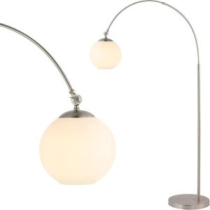 JONATHAN Y JYL3089A Nora 71″ Coastal Vintage Iron LED Floor Lamp Modern Contemporary Standing Reading Lamp for Bedroom Living Room Office LED Bulb Included, Brass Gold/White(Nickel)