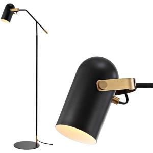 JONATHAN Y JYL6117A Eugenio 58.5″ Metal LED Floor Lamp, Contemporary, Transitional, Midcentury Décor, Vintage Spotlight, Office, Bedroom, Living Room, Family Room, Dining Room, Black/Brass Gold
