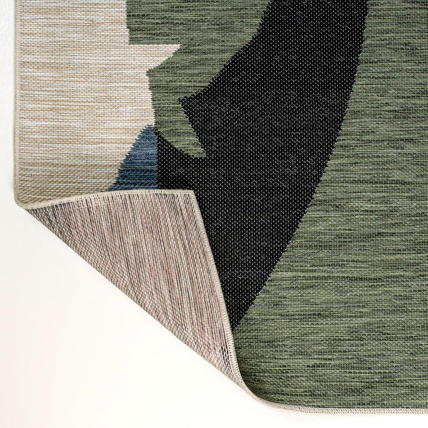 imageJONATHAN Y Abstract Palm Leaf Indoor Outdoor Area Rug 8X10 GreenCream Shelby Coastal Vintage for Backyard Patio Porch EasyCleaning High Traffic PetFriendly NonShedding TSN403B8NavyCream