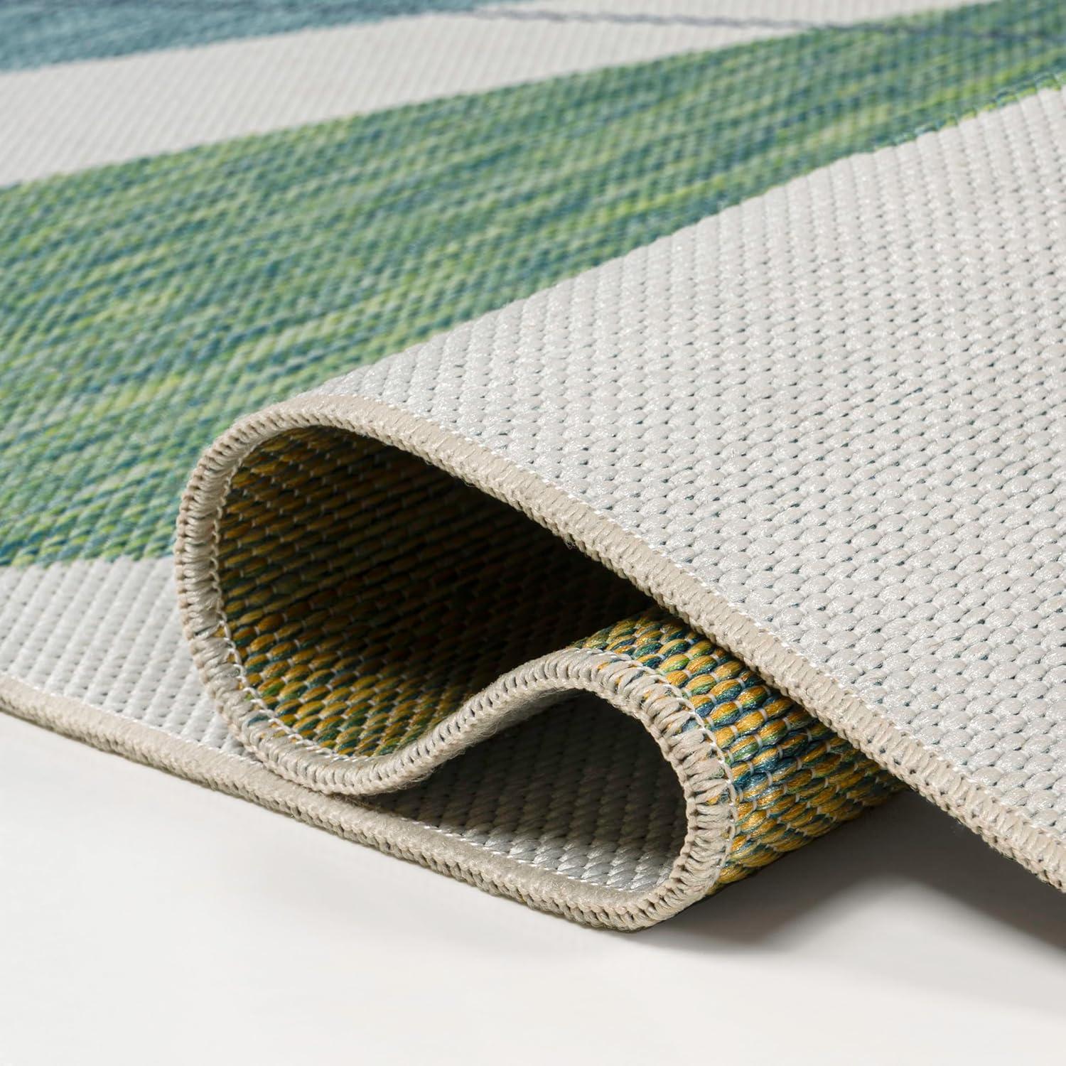 imageJONATHAN Y Abstract Palm Leaf Indoor Outdoor Area Rug 8X10 GreenCream Shelby Coastal Vintage for Backyard Patio Porch EasyCleaning High Traffic PetFriendly NonShedding TSN403B8GreenCream