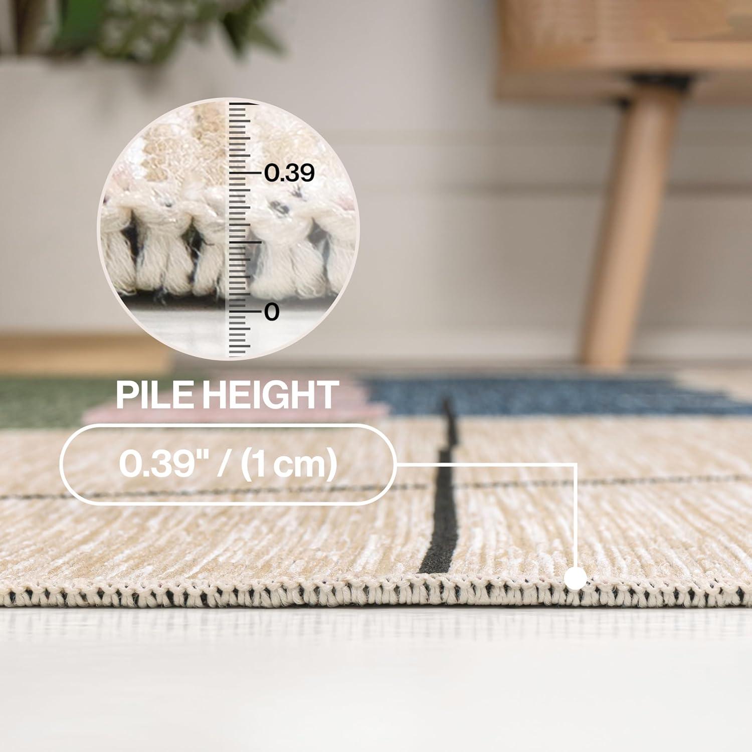 imageJONATHAN Y Abstract Palm Leaf Indoor Outdoor Area Rug 8X10 GreenCream Shelby Coastal Vintage for Backyard Patio Porch EasyCleaning High Traffic PetFriendly NonShedding TSN403B8NavyCream