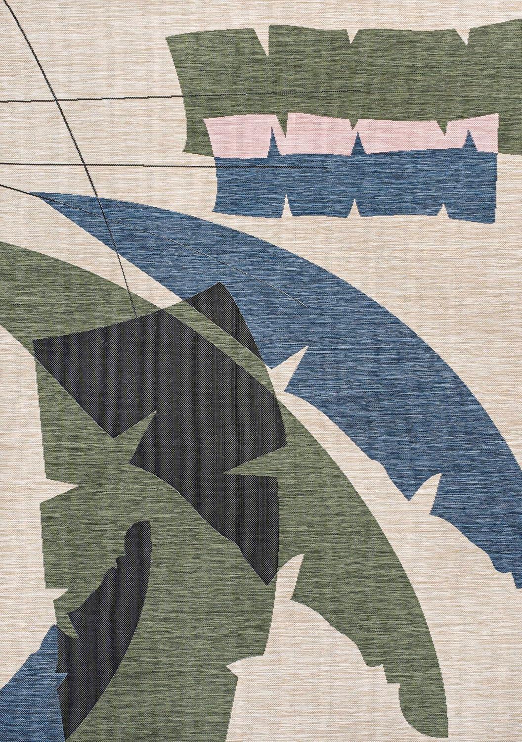 imageJONATHAN Y Abstract Palm Leaf Indoor Outdoor Area Rug 8X10 GreenCream Shelby Coastal Vintage for Backyard Patio Porch EasyCleaning High Traffic PetFriendly NonShedding TSN403B8NavyCream