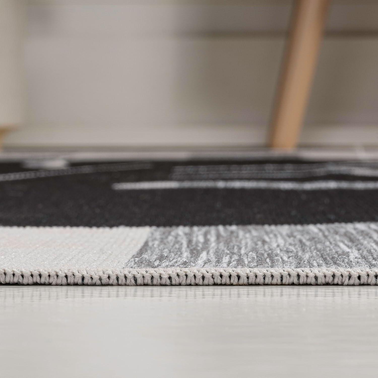 imageJONATHAN Y Beach Stripe and Monstera Leaf Indoor Outdoor Area Rug 8X10 BlackGray Allison Classic for Backyard Patio Porch EasyCleaning High Traffic PetFriendly NonShedding TSN400B8BlackGray