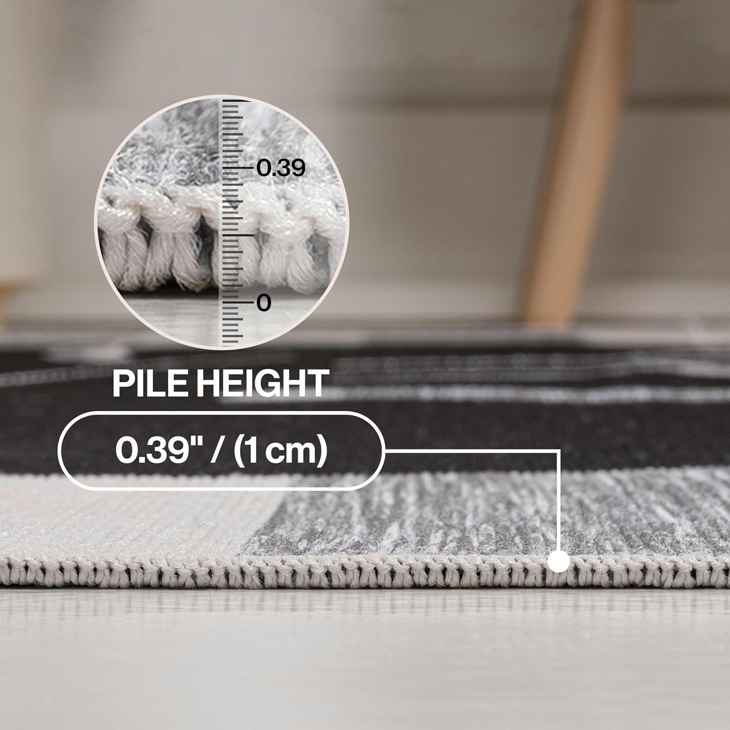 imageJONATHAN Y Beach Stripe and Monstera Leaf Indoor Outdoor Area Rug 8X10 BlackGray Allison Classic for Backyard Patio Porch EasyCleaning High Traffic PetFriendly NonShedding TSN400B8BlackGray