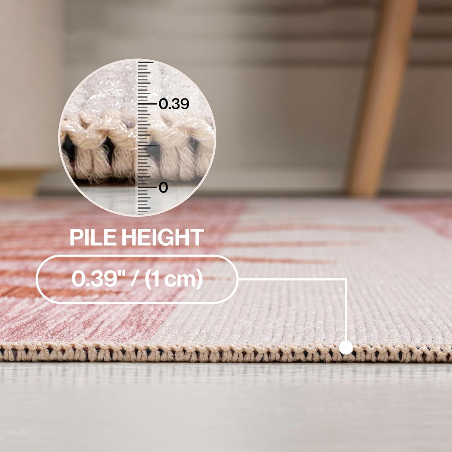 imageJONATHAN Y Beach Stripe and Palm Leaf Indoor Outdoor Area Rug 8X10 NavyCream Veronica Classic for Backyard Patio Porch EasyCleaning High Traffic PetFriendly NonShedding TSN402B8PinkCream