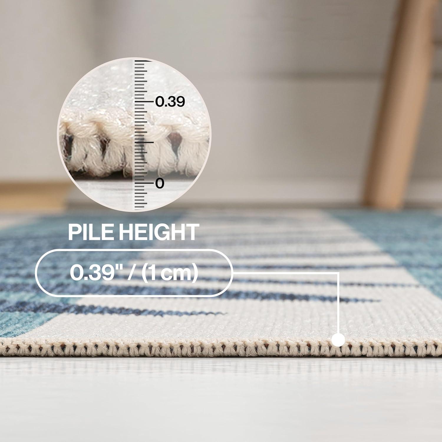 imageJONATHAN Y Beach Stripe and Palm Leaf Indoor Outdoor Area Rug 8X10 NavyCream Veronica Classic for Backyard Patio Porch EasyCleaning High Traffic PetFriendly NonShedding TSN402B8NavyCream