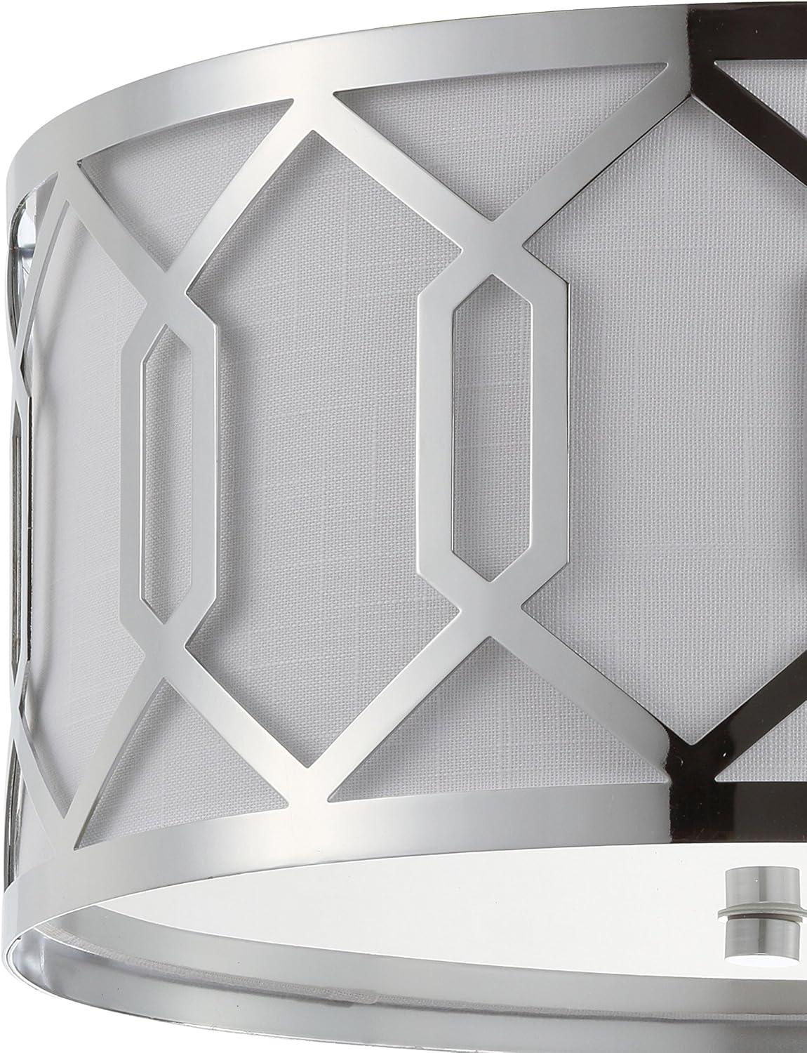 imageJONATHAN Y JYL3500B Hex 3Light 1625quot Metal LED Flush Mount ContemporaryTransitional Dimmable 2700K Cozy Warm Light KitchenHallwayBathroomStairwell ChromeChrome