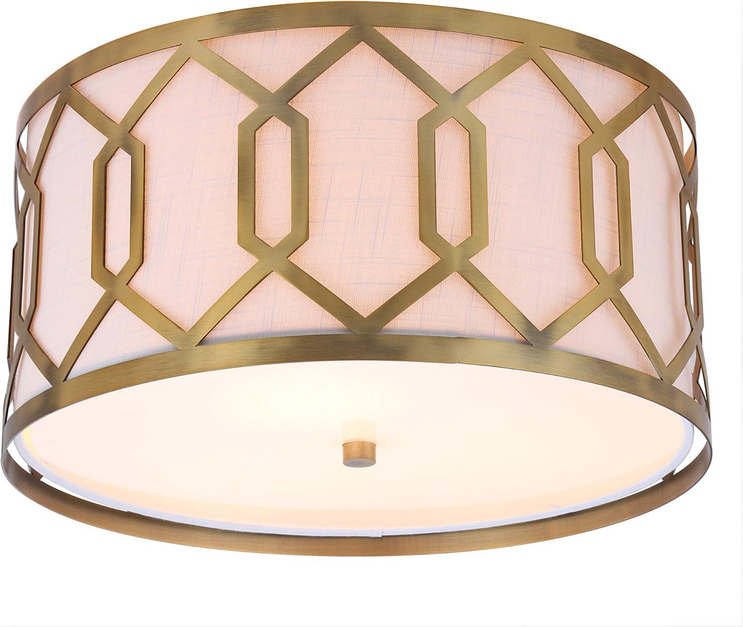 imageJONATHAN Y JYL3500B Hex 3Light 1625quot Metal LED Flush Mount ContemporaryTransitional Dimmable 2700K Cozy Warm Light KitchenHallwayBathroomStairwell ChromeBrass Gold
