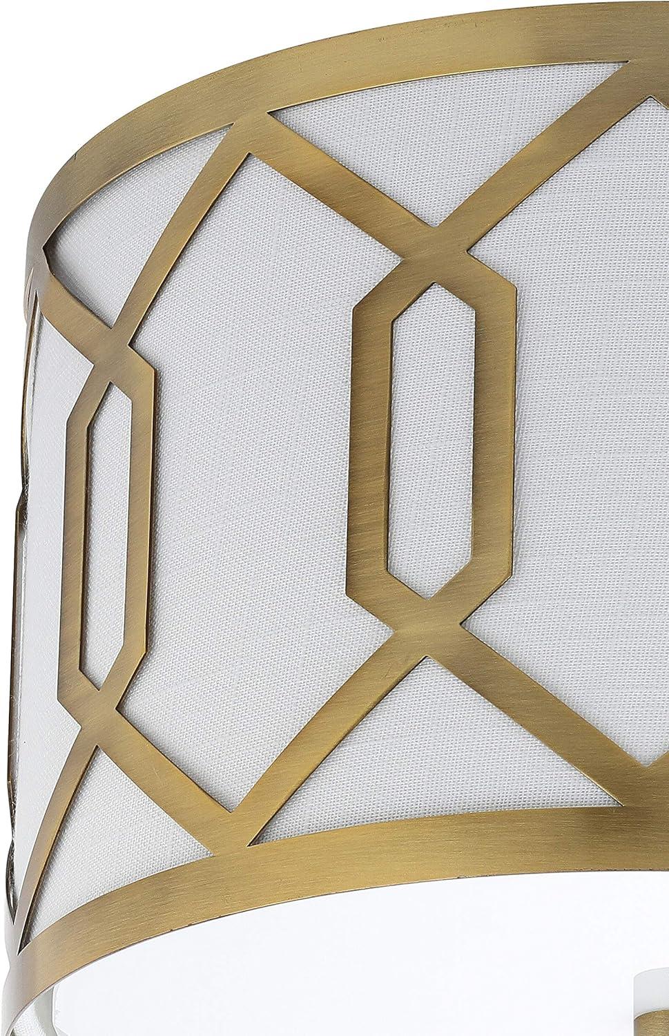 imageJONATHAN Y JYL3500B Hex 3Light 1625quot Metal LED Flush Mount ContemporaryTransitional Dimmable 2700K Cozy Warm Light KitchenHallwayBathroomStairwell ChromeBrass Gold