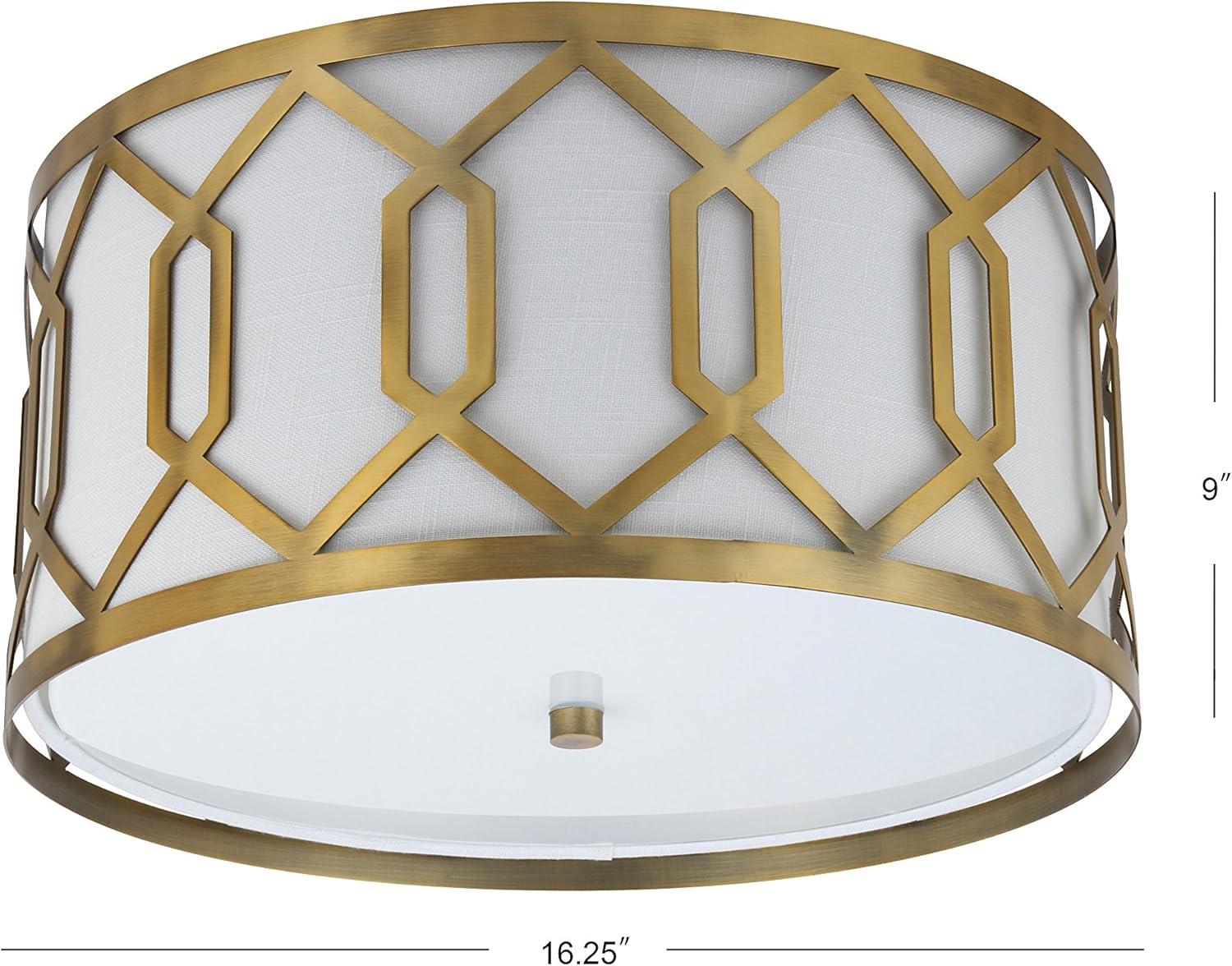 imageJONATHAN Y JYL3500B Hex 3Light 1625quot Metal LED Flush Mount ContemporaryTransitional Dimmable 2700K Cozy Warm Light KitchenHallwayBathroomStairwell ChromeBrass Gold