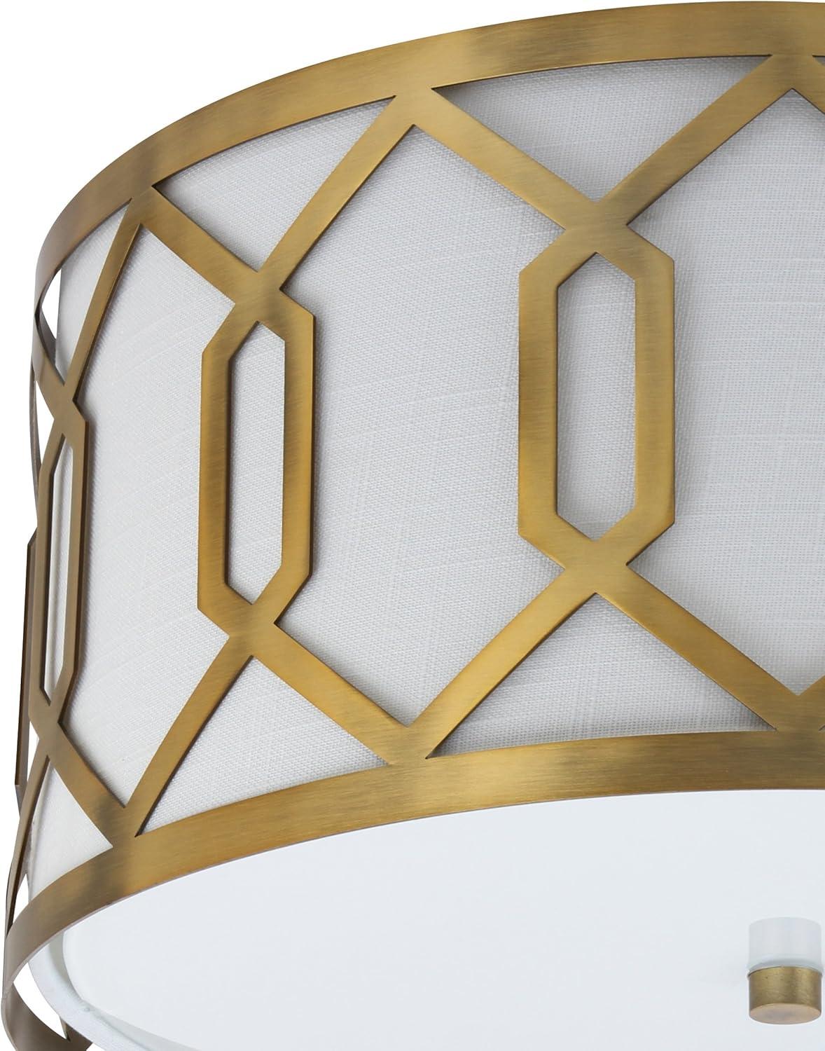 imageJONATHAN Y JYL3500B Hex 3Light 1625quot Metal LED Flush Mount ContemporaryTransitional Dimmable 2700K Cozy Warm Light KitchenHallwayBathroomStairwell ChromeBrass Gold