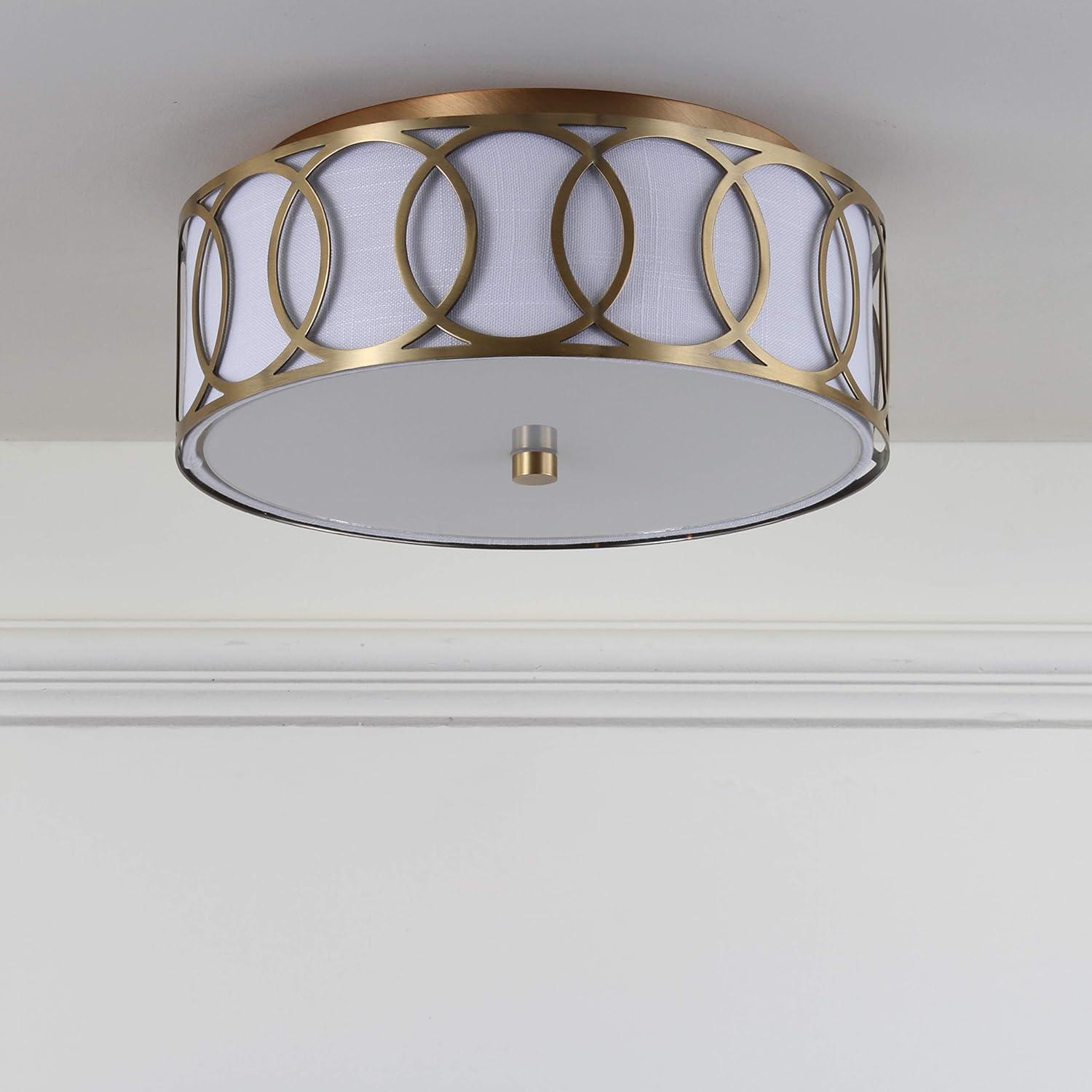 imageJONATHAN Y JYL3503C Aubrey 3Light 155quot Metal LED Flush Mount ContemporaryTransitional Dimmable 2700K Cozy Warm Light for KitchenHallwayBathroomStairwell Oil Rubbed BronzeBrass Gold