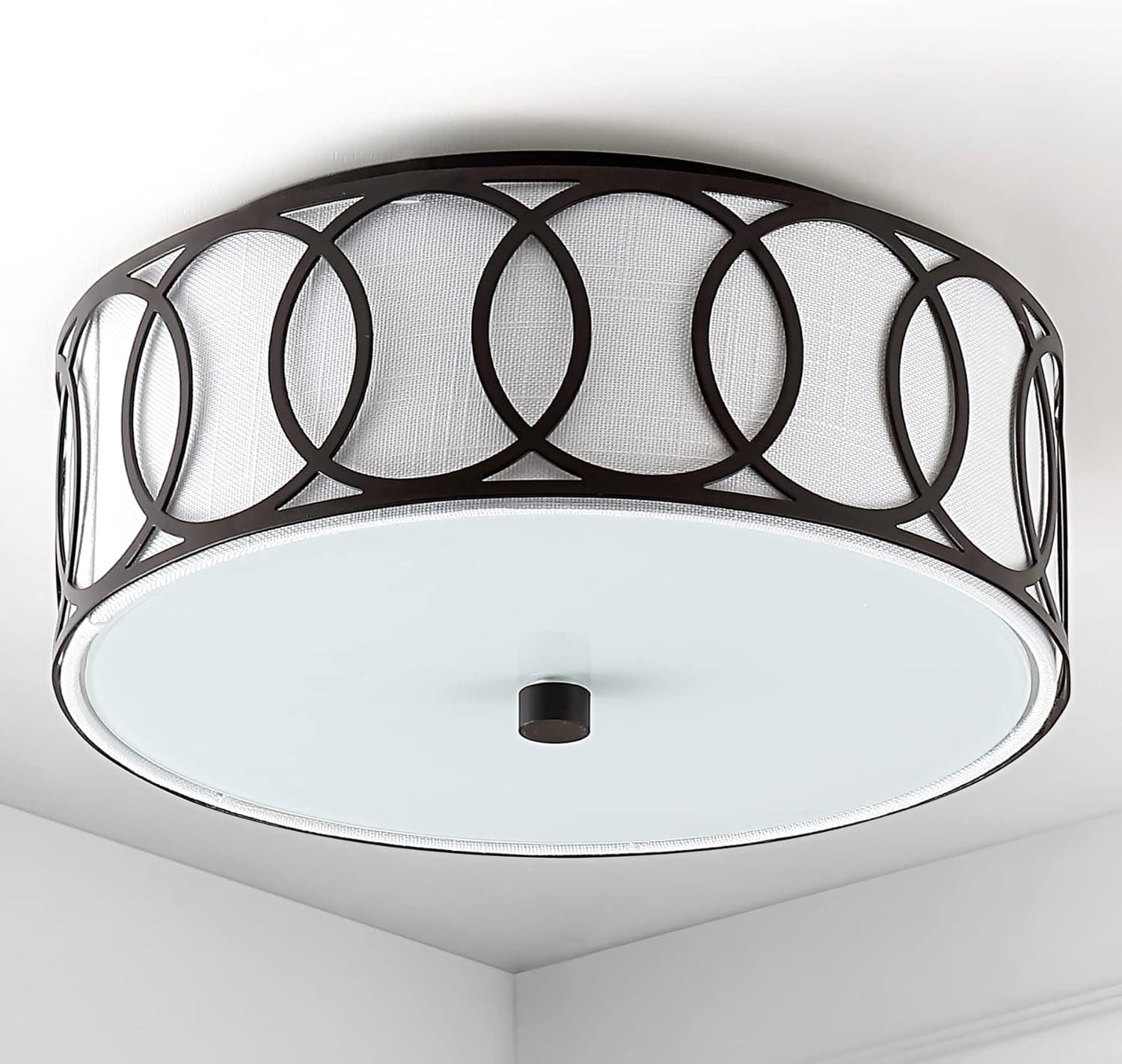 imageJONATHAN Y JYL3503C Aubrey 3Light 155quot Metal LED Flush Mount ContemporaryTransitional Dimmable 2700K Cozy Warm Light for KitchenHallwayBathroomStairwell Oil Rubbed BronzeOilRubbed Bronze