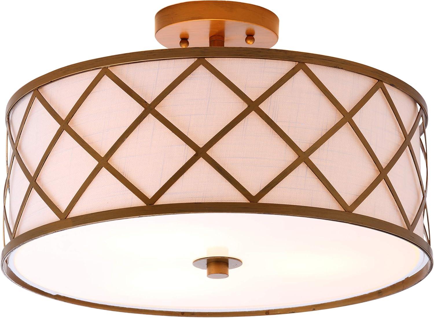 imageJONATHAN Y JYL3504A Elizabeth 1675quot Metal LED Flush Mount ContemporaryTransitional Dimmable 2700K Cozy Warm Light for KitchenHallwayBathroomStairwell GoldGold