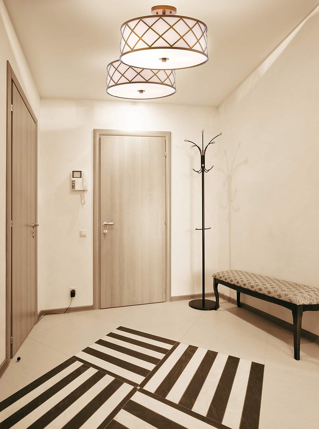 imageJONATHAN Y JYL3504A Elizabeth 1675quot Metal LED Flush Mount ContemporaryTransitional Dimmable 2700K Cozy Warm Light for KitchenHallwayBathroomStairwell GoldGold