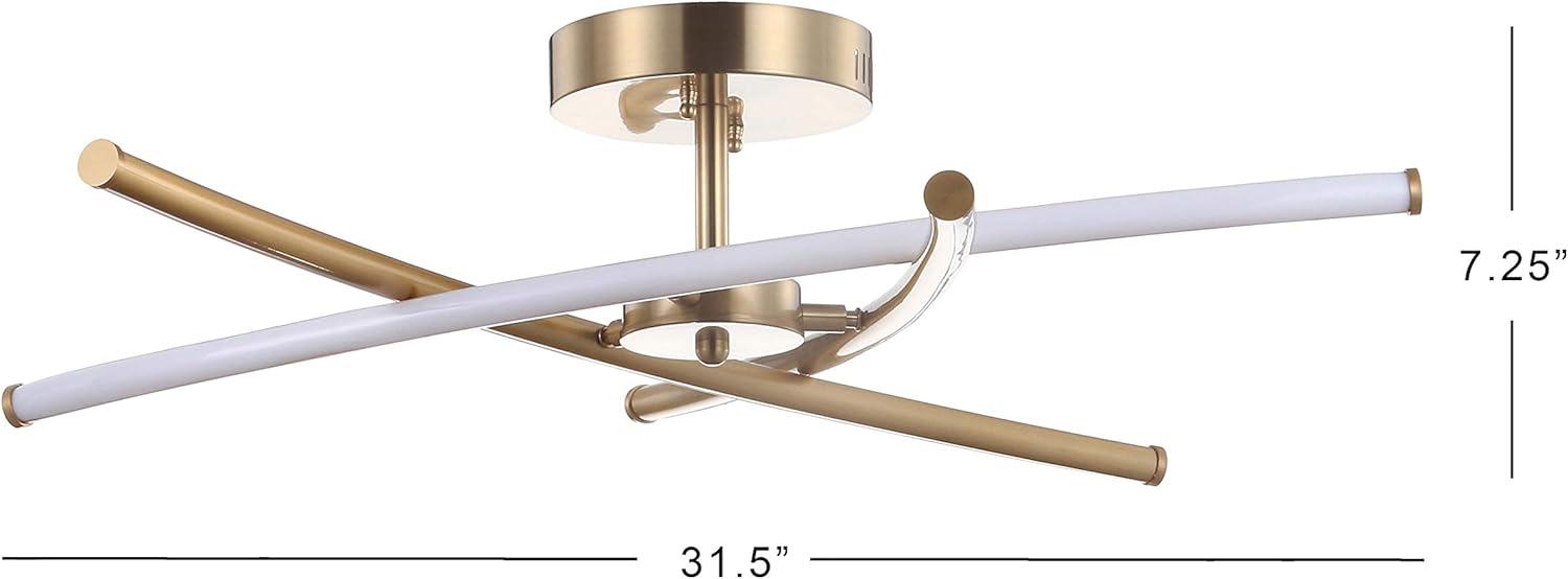 imageJONATHAN Y JYL7031B Crucis 315quot Modern Metal Integrated LED PendantContemporaryGlamMinimalistMidcentury 3000K Cozy Warm Light Dimmable Adjustable Dining Room Living Room Kitchen GoldGold