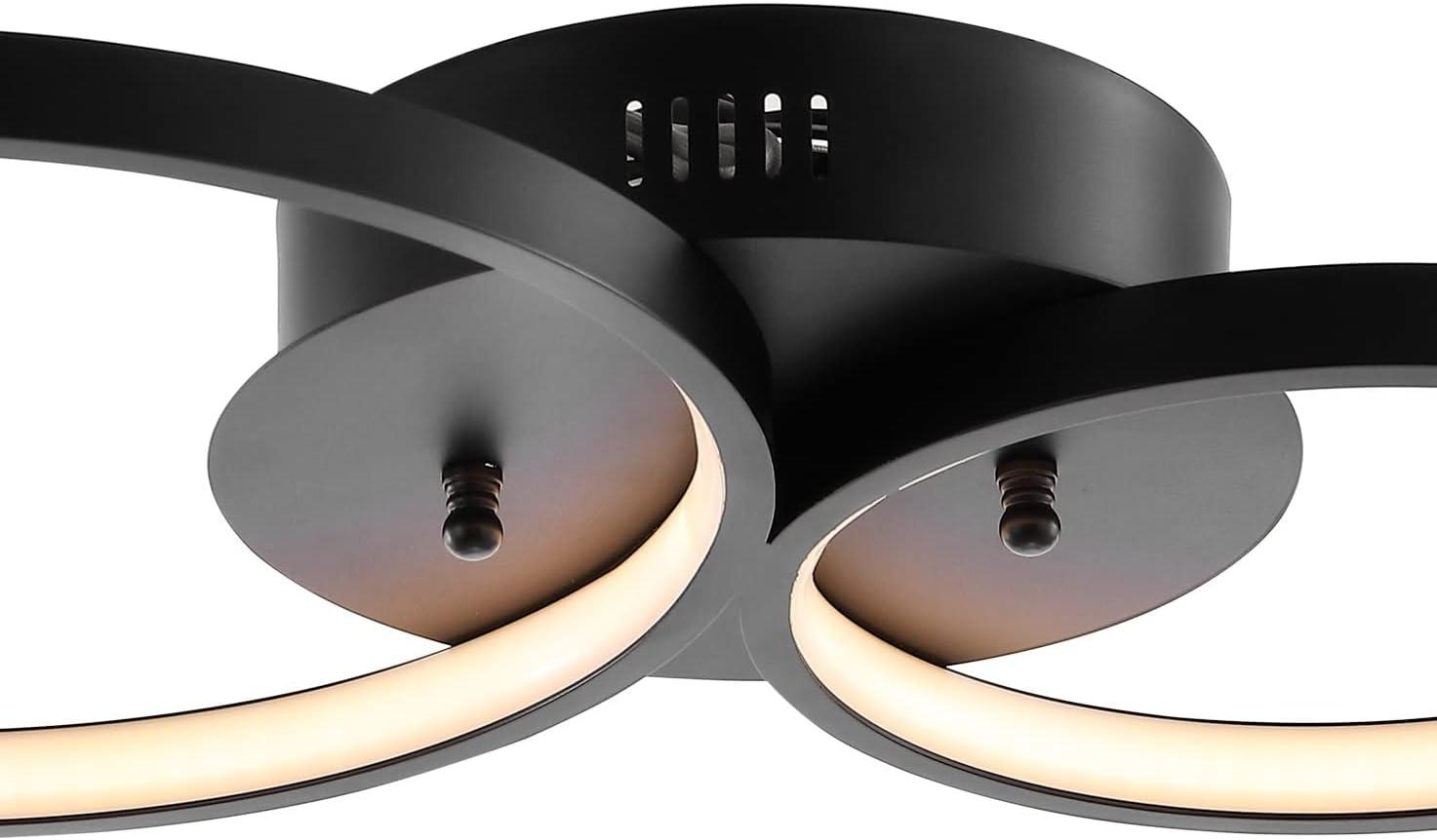 imageJONATHAN Y JYL7100A Nube 2688quot 3Light Contemporary Modern Metal Integrated LED Flush Mount Minimal Midcentury 3000K Cozy Warm Light Kitchen Hallway Bathroom Stairwell Entryway Foyer Black