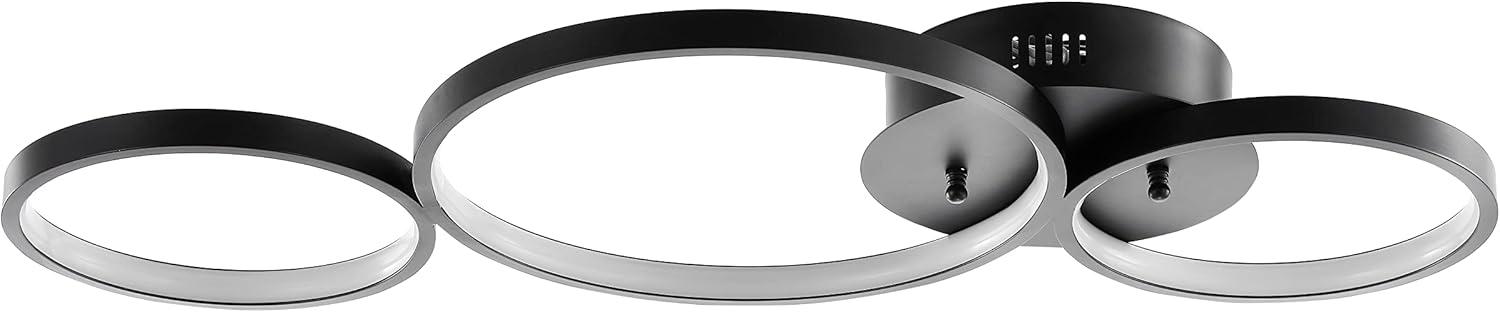 imageJONATHAN Y JYL7100A Nube 2688quot 3Light Contemporary Modern Metal Integrated LED Flush Mount Minimal Midcentury 3000K Cozy Warm Light Kitchen Hallway Bathroom Stairwell Entryway Foyer Black