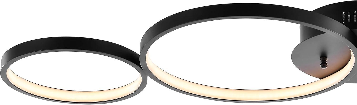 imageJONATHAN Y JYL7100A Nube 2688quot 3Light Contemporary Modern Metal Integrated LED Flush Mount Minimal Midcentury 3000K Cozy Warm Light Kitchen Hallway Bathroom Stairwell Entryway Foyer Black