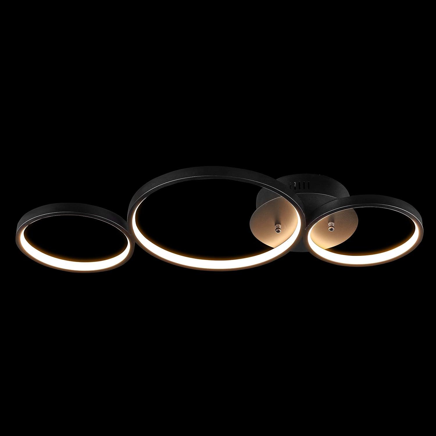 imageJONATHAN Y JYL7100A Nube 2688quot 3Light Contemporary Modern Metal Integrated LED Flush Mount Minimal Midcentury 3000K Cozy Warm Light Kitchen Hallway Bathroom Stairwell Entryway Foyer Black