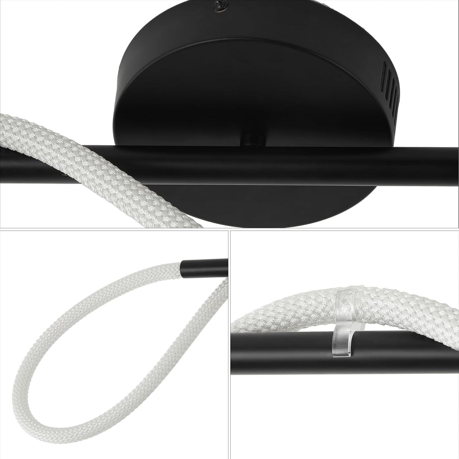 imageJONATHAN Y JYL7138B Alessio 48quot Contemporary Minimalist 360 Adjustable Silicone Neon Rope Dimmable Linear Integrated LED Flush Mount Black for Bedroom Living Room Kitchen Home Office Kids RoomBlack