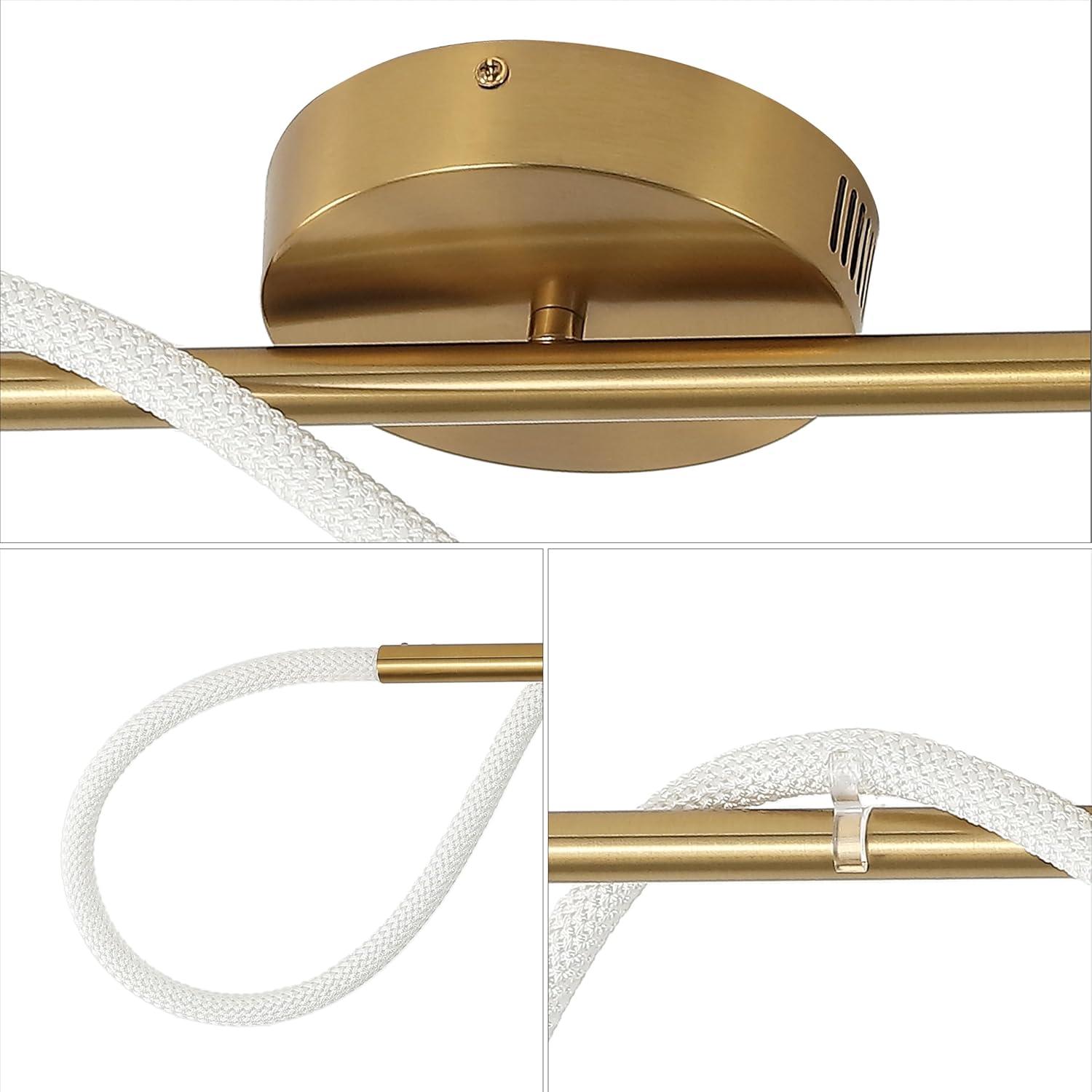 imageJONATHAN Y JYL7138B Alessio 48quot Contemporary Minimalist 360 Adjustable Silicone Neon Rope Dimmable Linear Integrated LED Flush Mount Black for Bedroom Living Room Kitchen Home Office Kids RoomBrass Gold