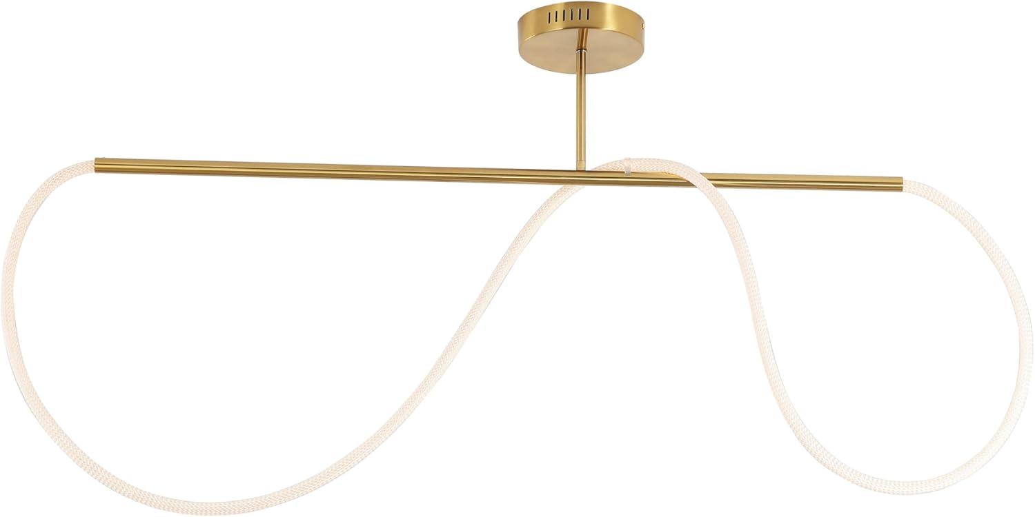 imageJONATHAN Y JYL7138B Alessio 48quot Contemporary Minimalist 360 Adjustable Silicone Neon Rope Dimmable Linear Integrated LED Flush Mount Black for Bedroom Living Room Kitchen Home Office Kids RoomBrass Gold