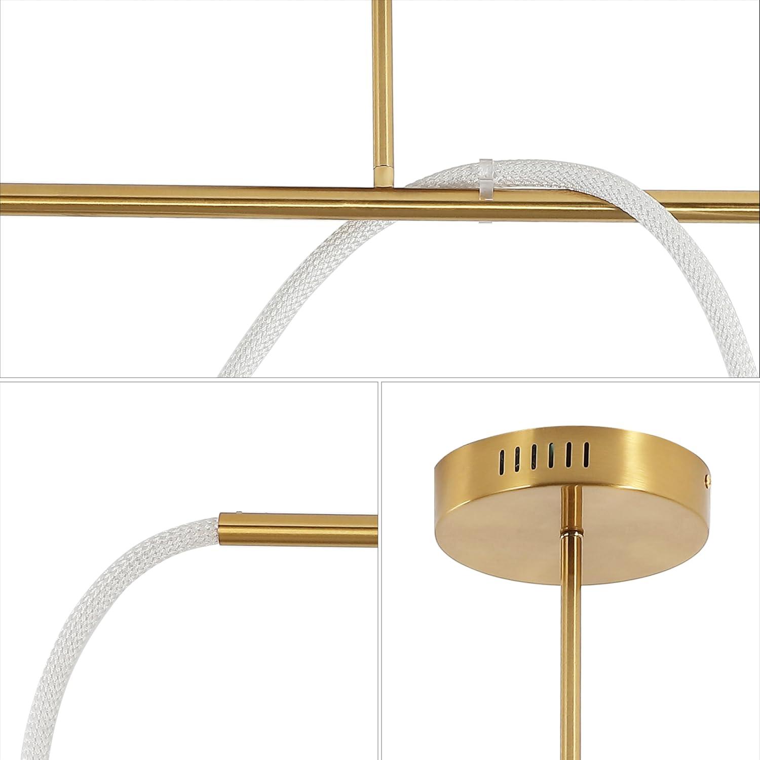 imageJONATHAN Y JYL7138B Alessio 48quot Contemporary Minimalist 360 Adjustable Silicone Neon Rope Dimmable Linear Integrated LED Flush Mount Black for Bedroom Living Room Kitchen Home Office Kids RoomBrass Gold