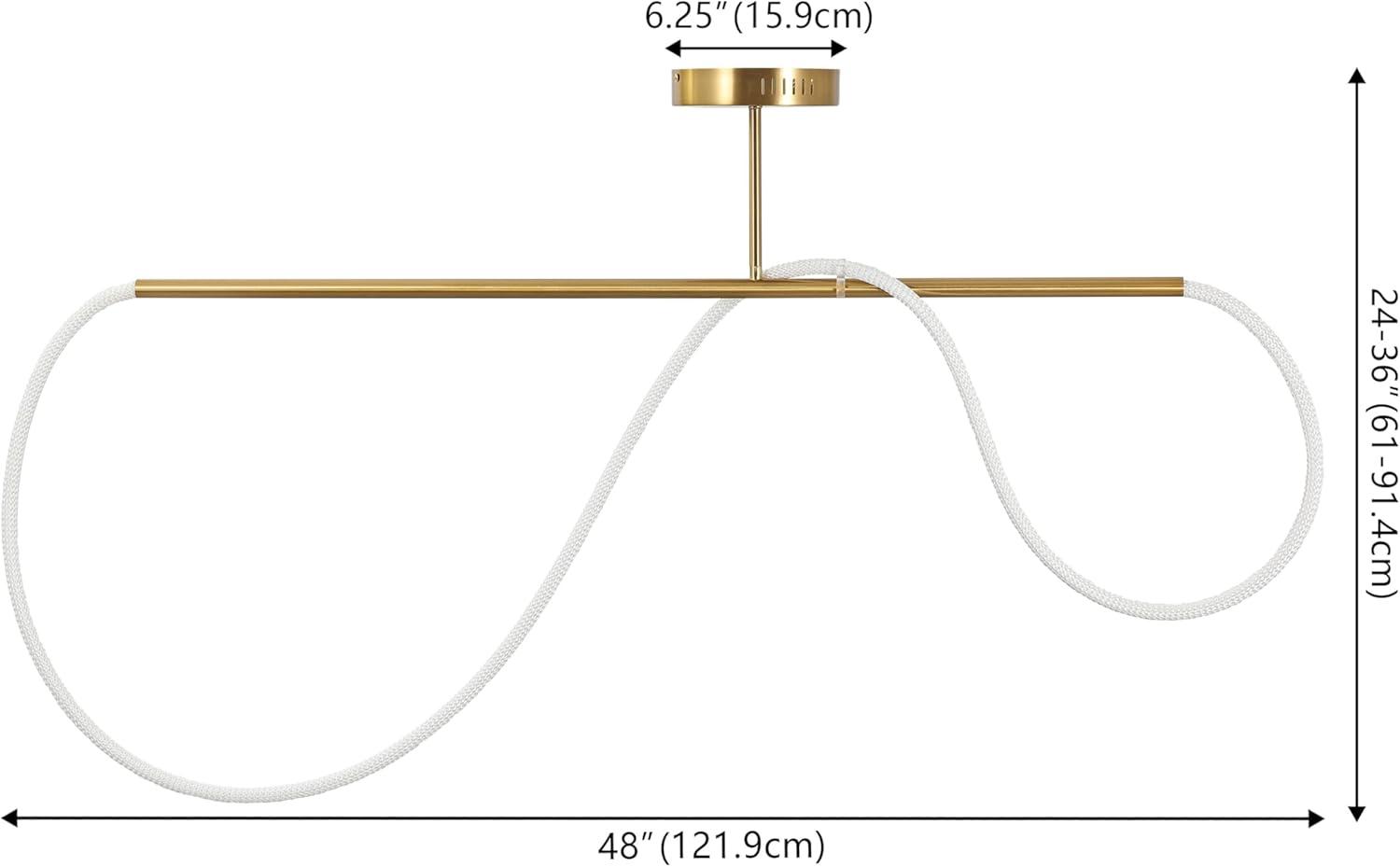 imageJONATHAN Y JYL7138B Alessio 48quot Contemporary Minimalist 360 Adjustable Silicone Neon Rope Dimmable Linear Integrated LED Flush Mount Black for Bedroom Living Room Kitchen Home Office Kids RoomBrass Gold