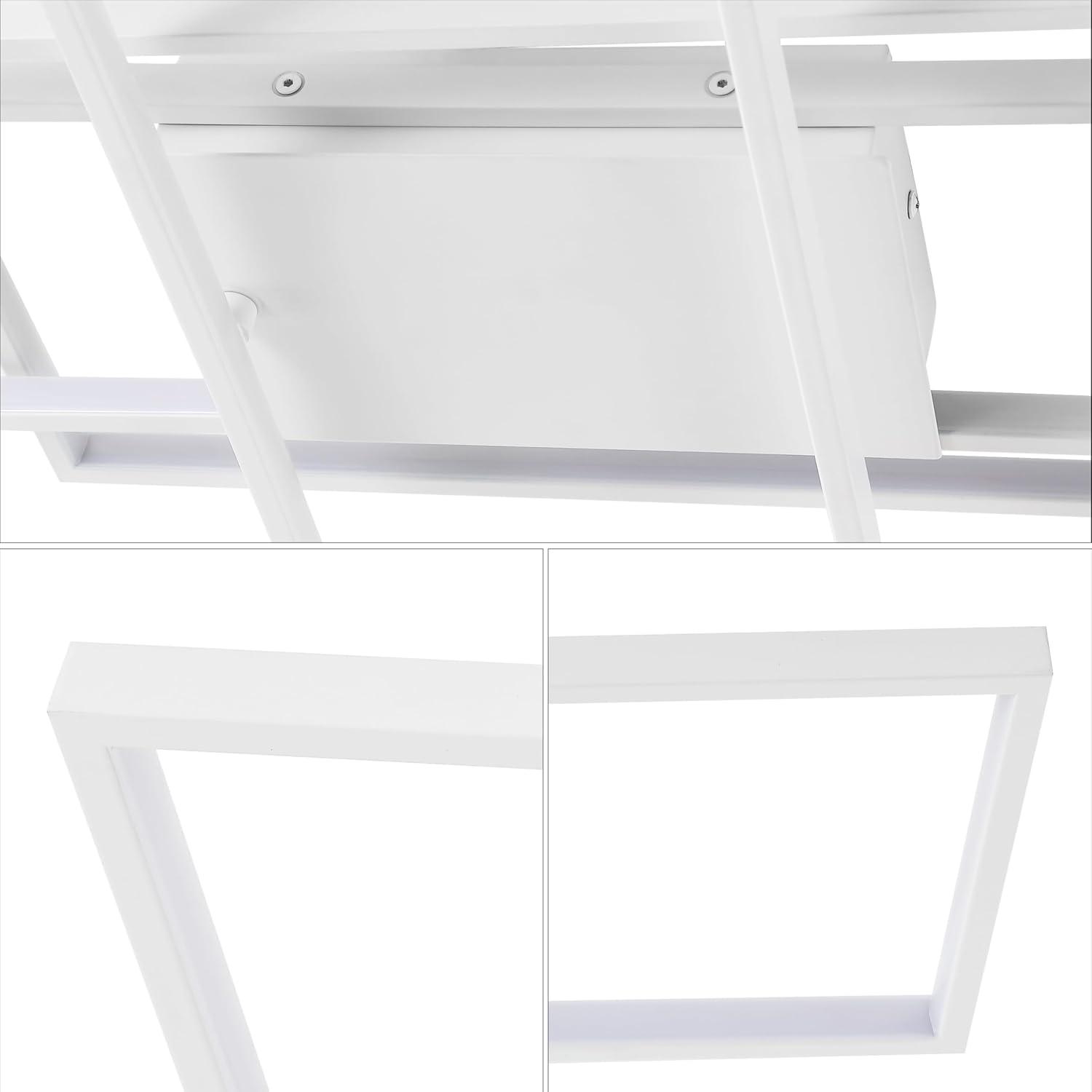 imageJONATHAN Y JYL7152A Palco 39quot Contemporary Minimalist Metal Adjustable Dimmable Geometric Integrated LED Flush Mount Black for Bedroom Living Room Kitchen Home Office Kids RoomWhite