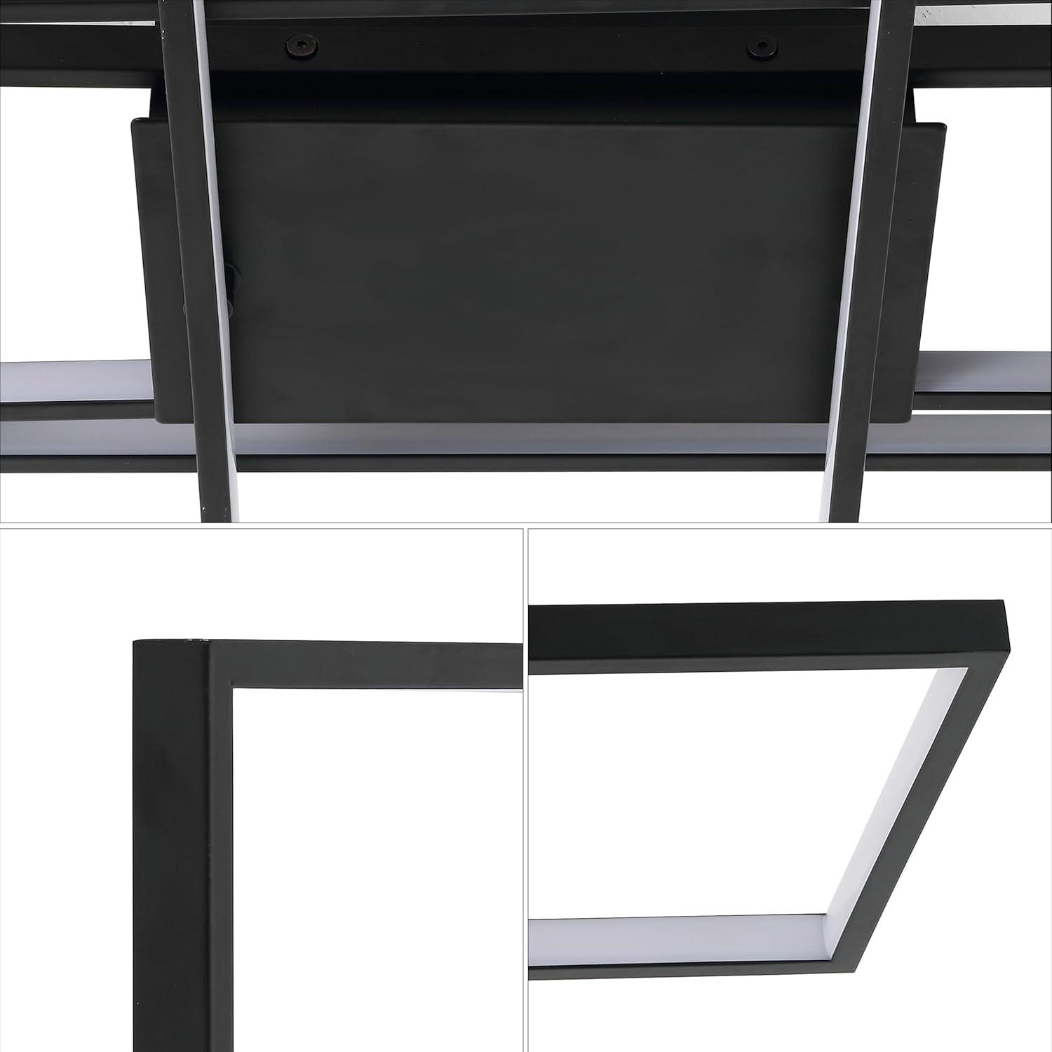 imageJONATHAN Y JYL7152A Palco 39quot Contemporary Minimalist Metal Adjustable Dimmable Geometric Integrated LED Flush Mount Black for Bedroom Living Room Kitchen Home Office Kids RoomBlack