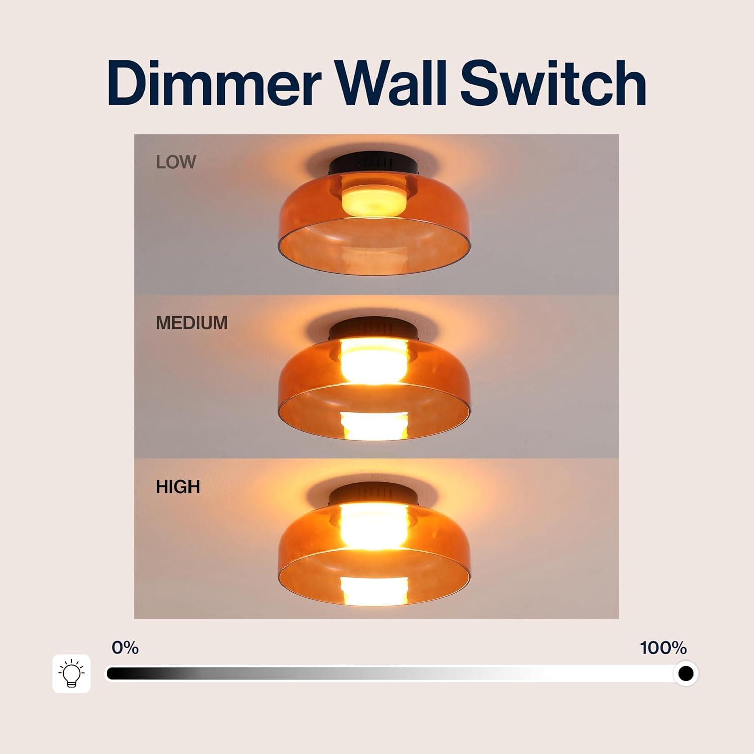 imageJONATHAN Y JYL7153B Kalmar 12quot Modern Minimalist IronGlass Dimmable Integrated LED Flush Mount Contemporary Transitional Industrial Bedroom Living Room Dining Room Kitchen GreenBlackOrange