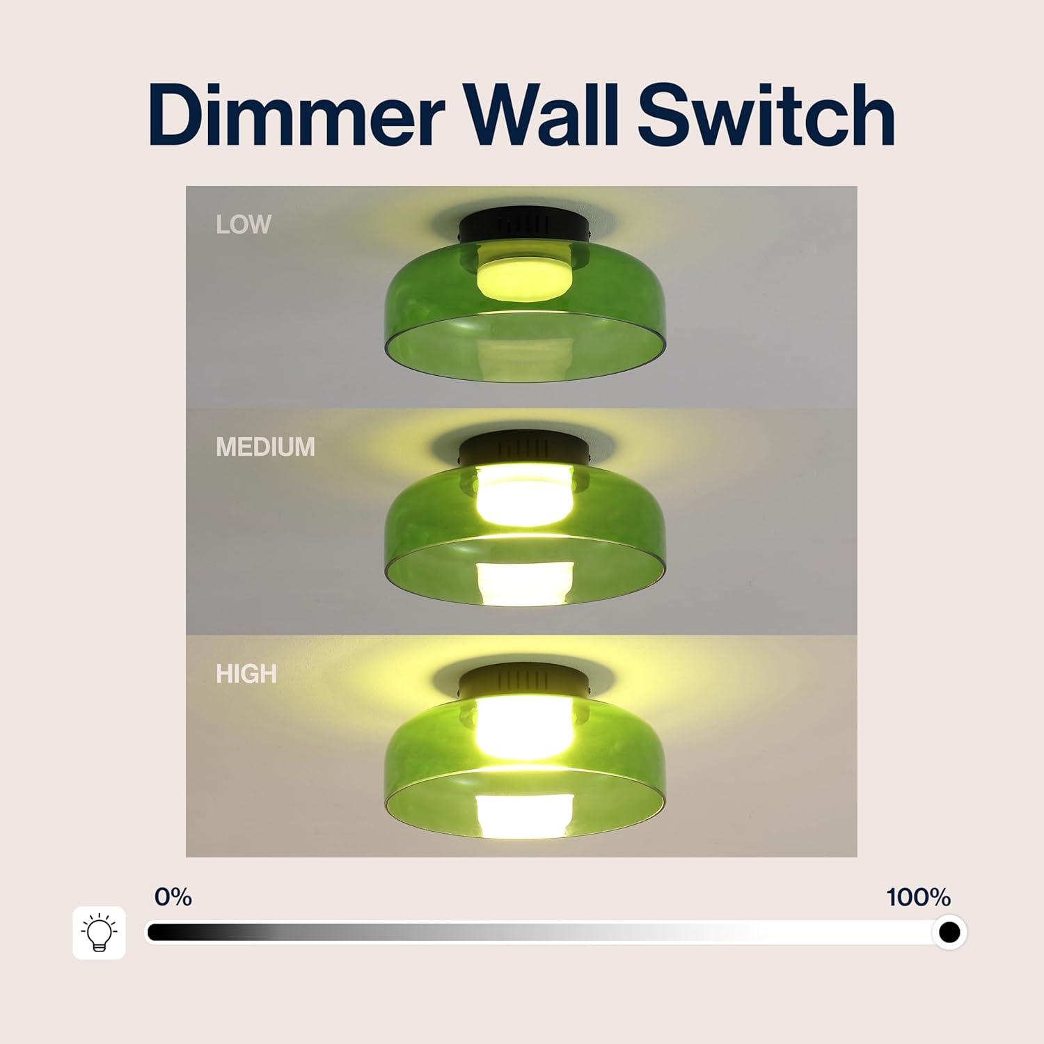 imageJONATHAN Y JYL7153B Kalmar 12quot Modern Minimalist IronGlass Dimmable Integrated LED Flush Mount Contemporary Transitional Industrial Bedroom Living Room Dining Room Kitchen GreenBlackGreen