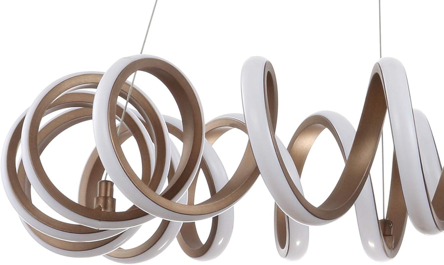 imageJONATHAN Y JYL7208A Cursive 24quot Adjustable Spiral Integrated LED Metal Chandelier Modern Contemporary Dimmable Dining Room Living Room Kitchen Foyer Bedroom Coffee