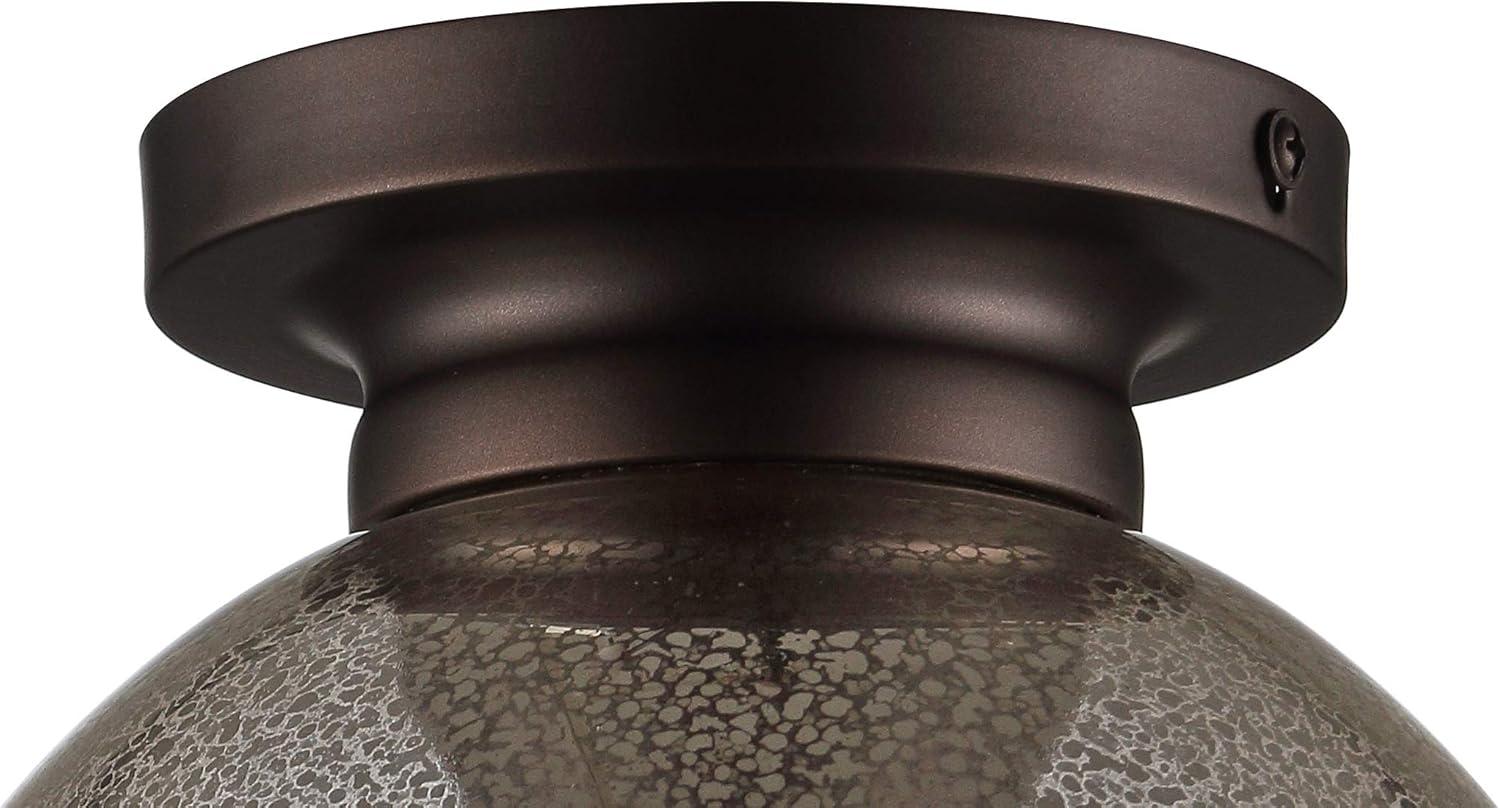 imageJONATHAN Y JYL7443A Atlas 775quot MetalGlass LED Flush Mount TraditionalTransitional Dimmable 2700K Cozy Warm Light KitchenHallwayBathroomStairwell Oil Rubbed BronzeMercury GlassOil Rubbed Bronze