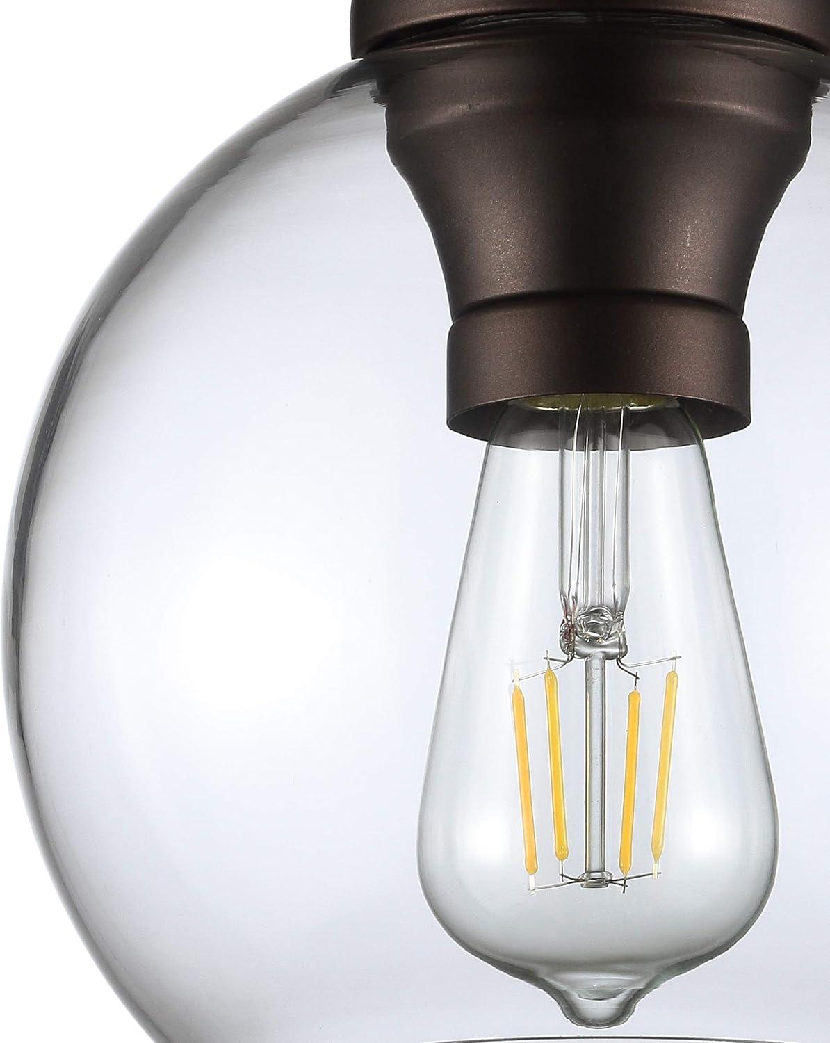 imageJONATHAN Y JYL7443A Atlas 775quot MetalGlass LED Flush Mount TraditionalTransitional Dimmable 2700K Cozy Warm Light KitchenHallwayBathroomStairwell Oil Rubbed BronzeOilRubbed Bronze