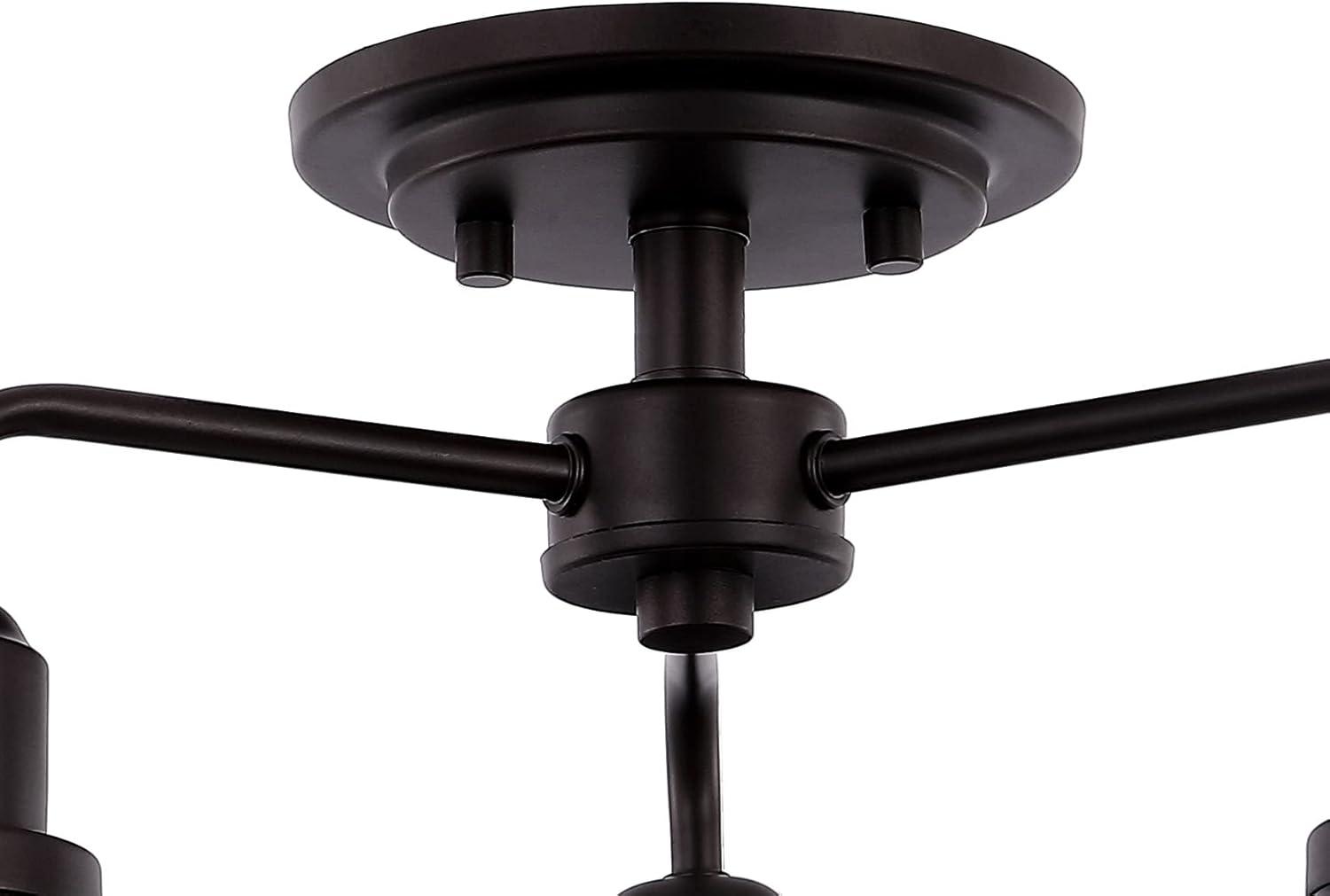 imageJONATHAN Y JYL7498A Calvin 185quot 3Light Iron Industrial LED Semi Flush Mount Classic Farmhouse Contemporary Midcentury Rustic Dimmable Dining Room Living Room Kitchen Foyer Bedroom Oil Rubbed Bronze