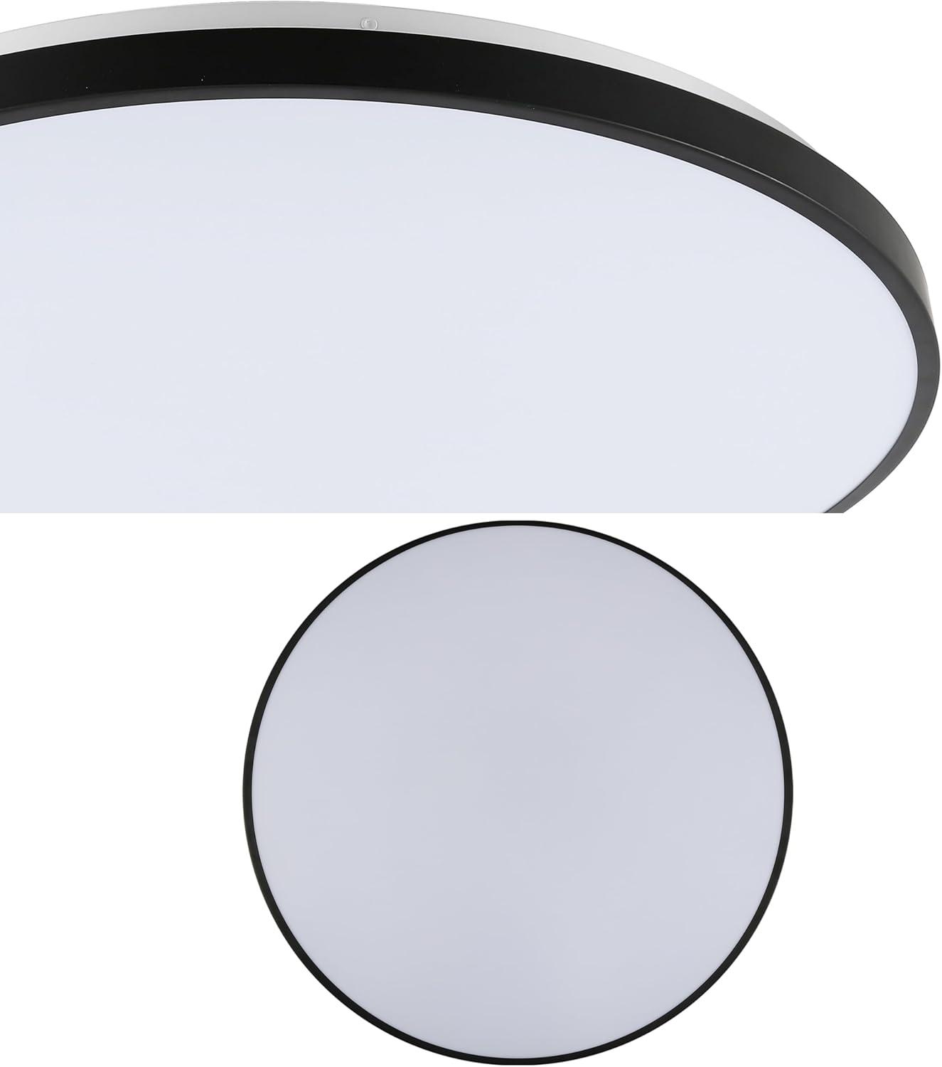 imageJONATHAN Y JYL7908B Astrid 2125quot 1Light Modern Minimalist Iron Circle Integrated LED Flush Mount Brushed Nickel for Living Room Dining Room Kitchen and OfficeBlack