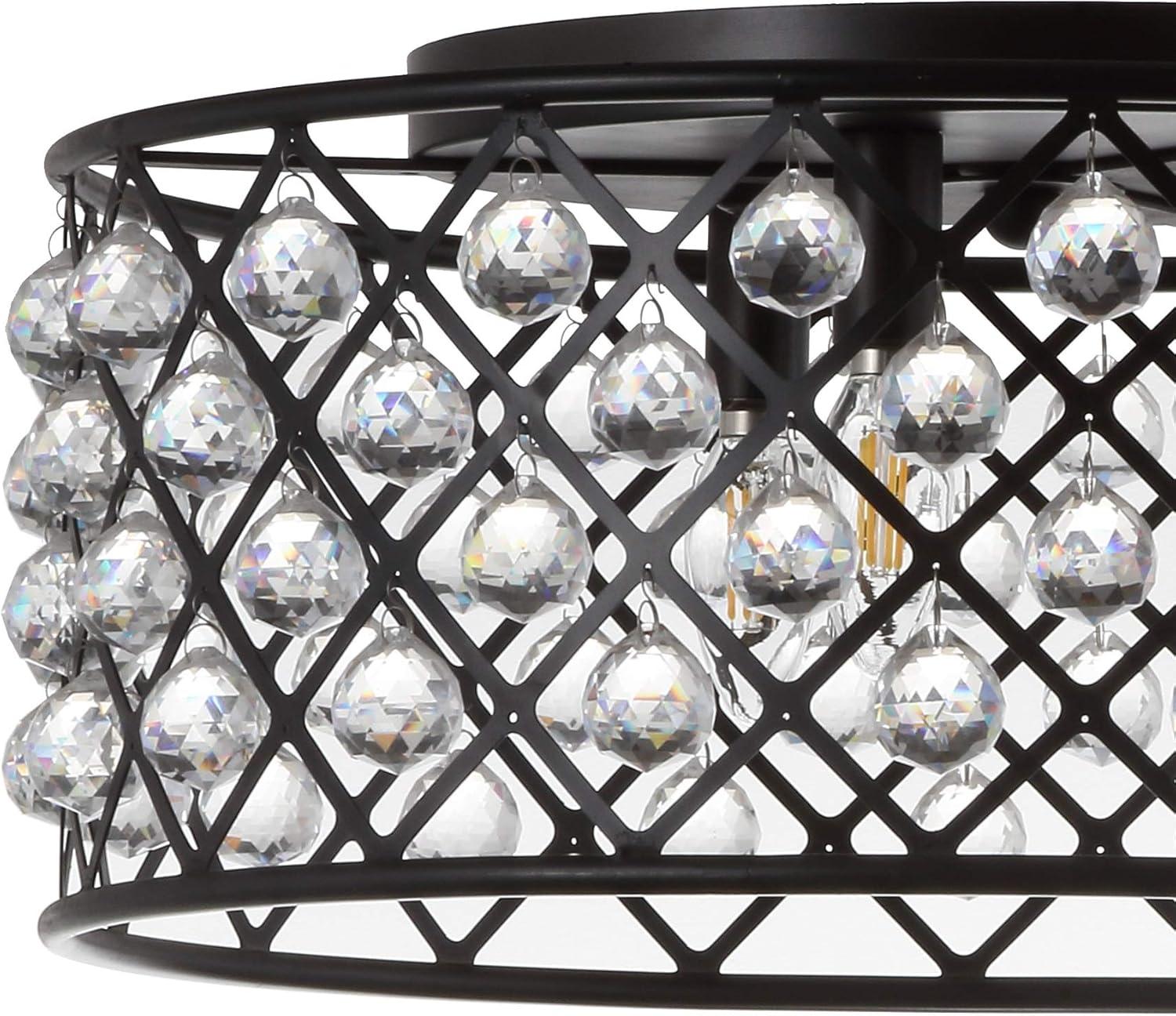 imageJONATHAN Y JYL9024A Gabrielle 19quot MetalCrystal LED Flush Mount Ceiling Light Contemporary Dimmable 2700K Cozy Warm Light for KitchenHallwayBathroomStairwell OilRubbedBronzeClear
